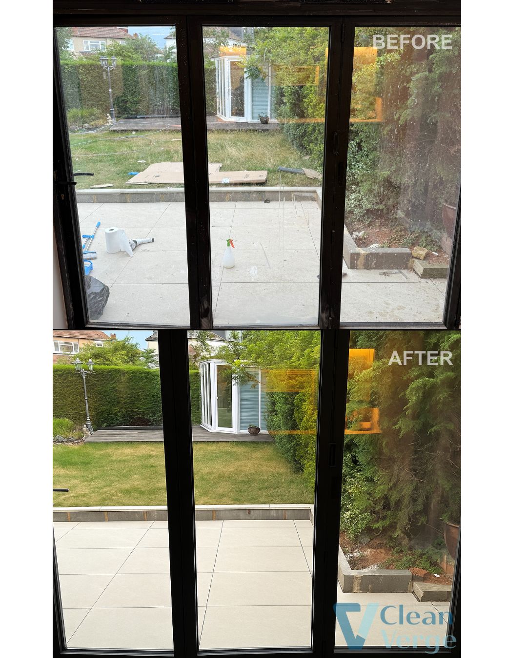 Before and After sliding glass door